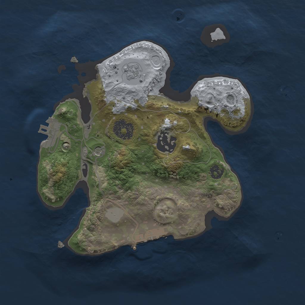 Rust Map: Procedural Map, Size: 2200, Seed: 2075728751, 8 Monuments