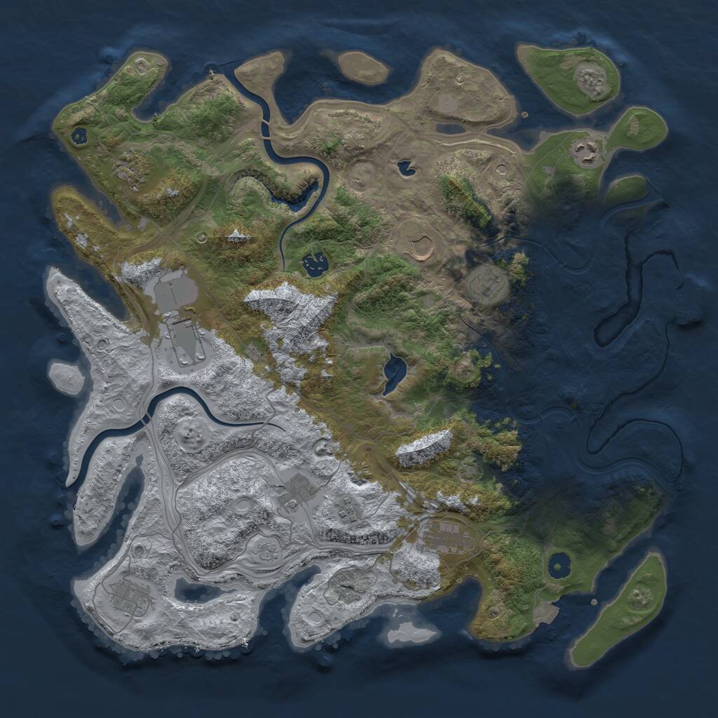 Rust Map: Procedural Map, Size: 4300, Seed: 74182739, 15 Monuments