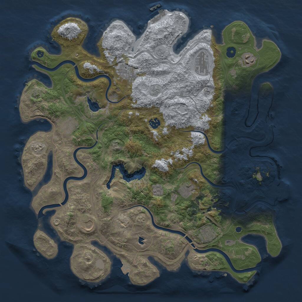 Rust Map: Procedural Map, Size: 4300, Seed: 14052023, 15 Monuments