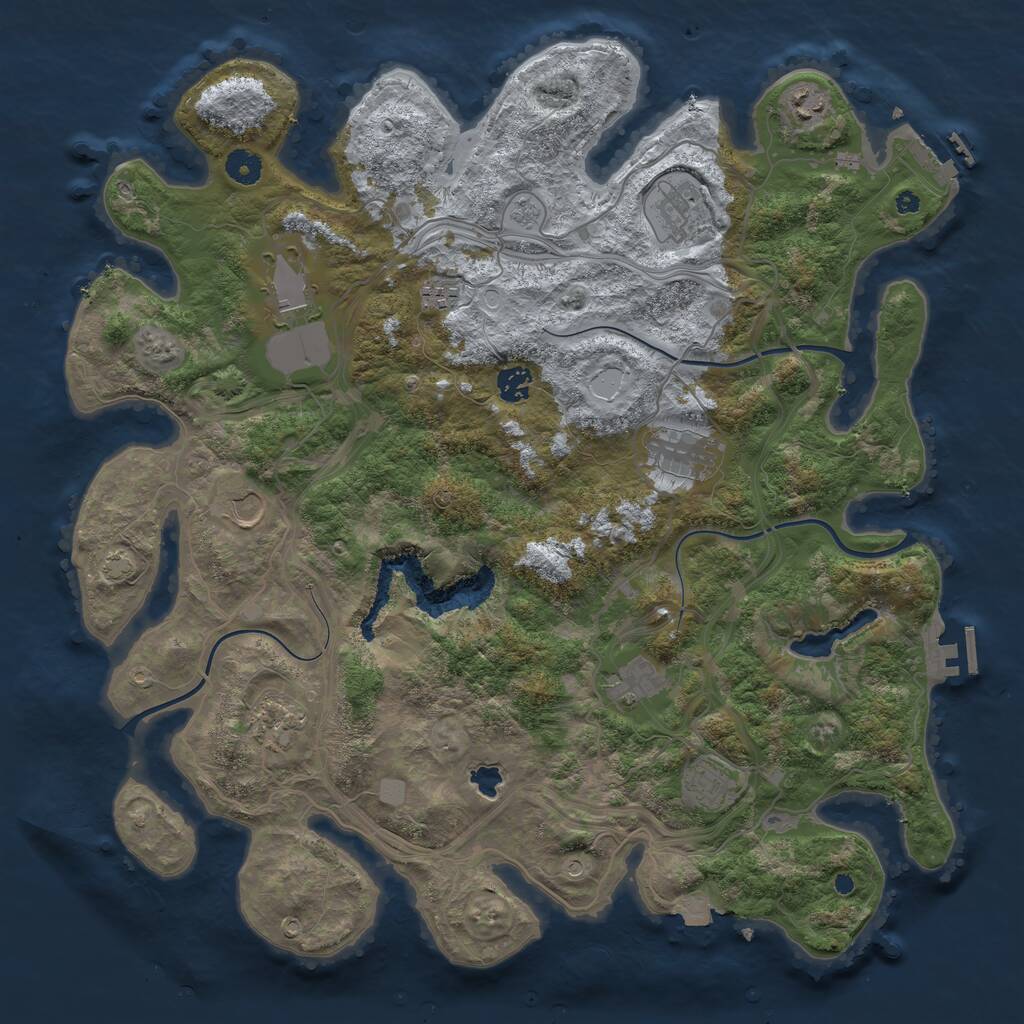 Rust Map: Procedural Map, Size: 4300, Seed: 14052023, 16 Monuments