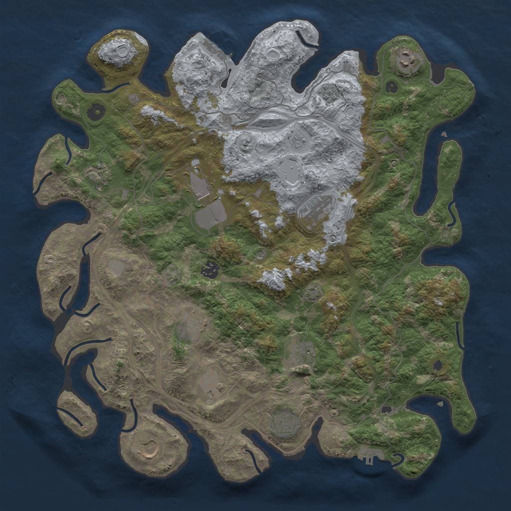 Rust Map: Procedural Map, Size: 4300, Seed: 14052023, 19 Monuments