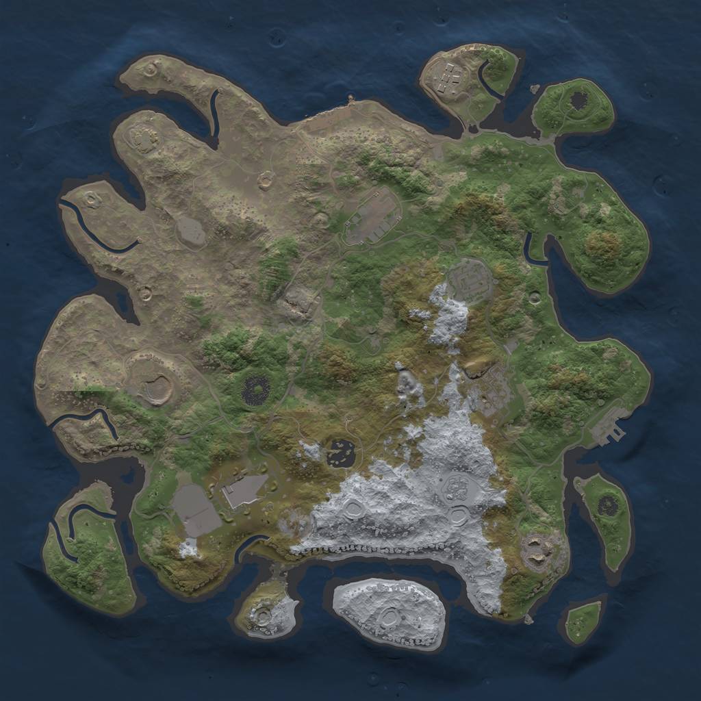 Rust Map: Procedural Map, Size: 3500, Seed: 25694, 15 Monuments