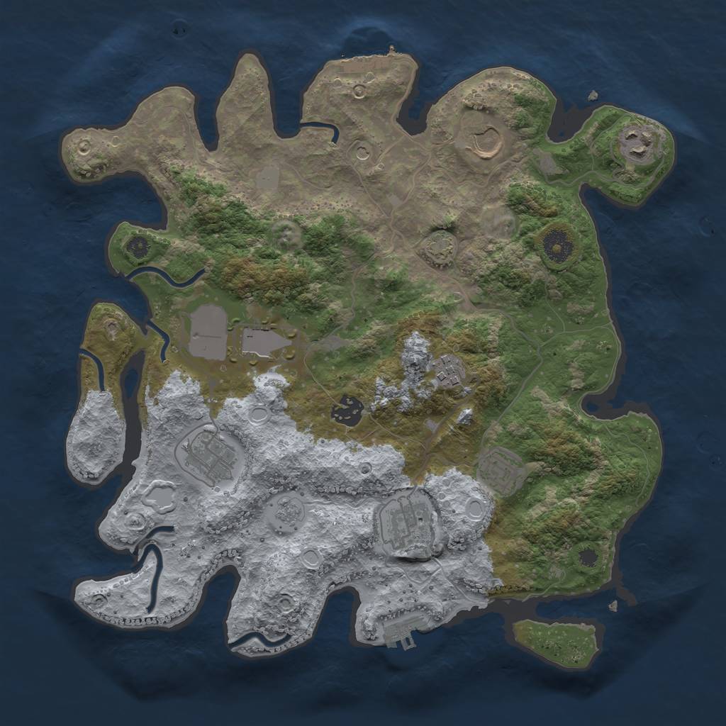 Rust Map: Procedural Map, Size: 3500, Seed: 1664357498, 16 Monuments