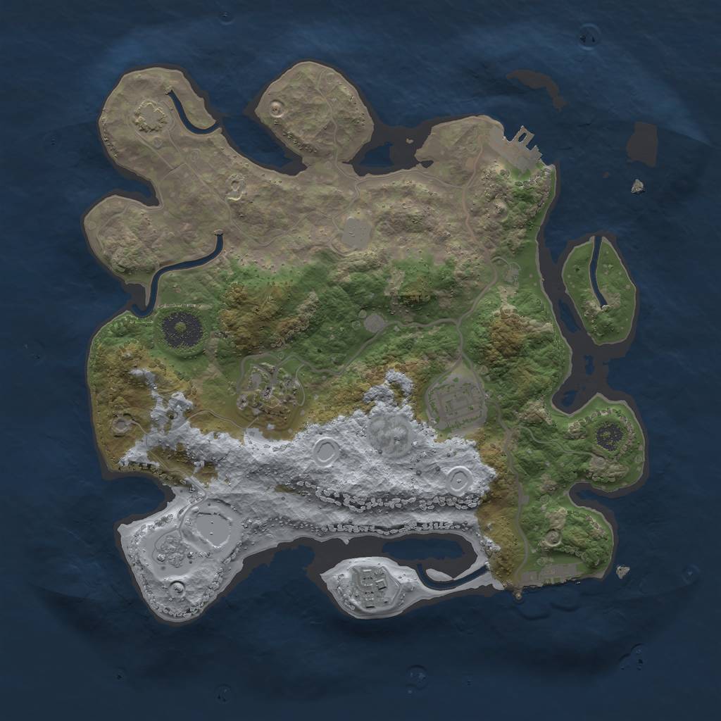 Rust Map: Procedural Map, Size: 2800, Seed: 928283672, 10 Monuments