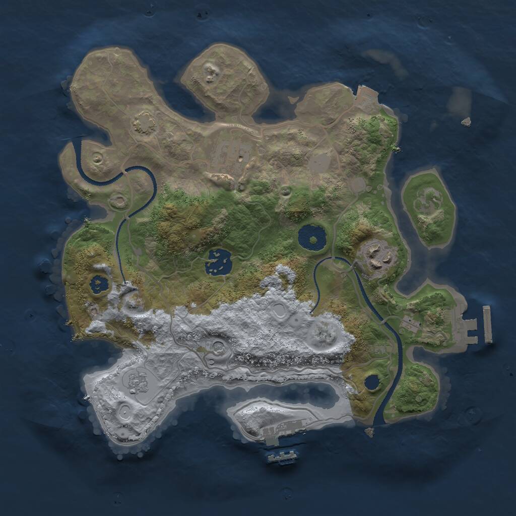 Rust Map: Procedural Map, Size: 2800, Seed: 928283672, 9 Monuments