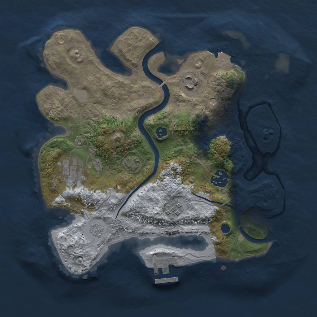 Rust Map: Procedural Map, Size: 2800, Seed: 928283672, 9 Monuments