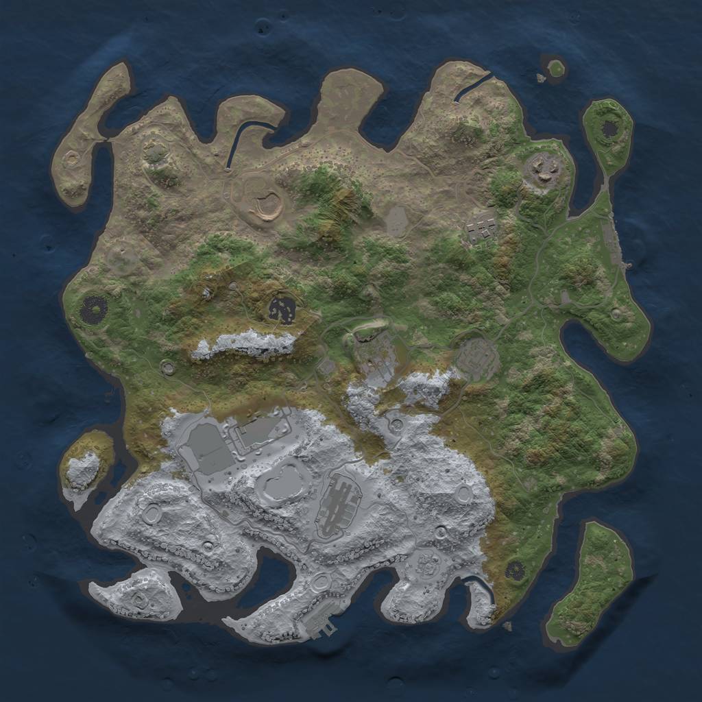 Rust Map: Procedural Map, Size: 3700, Seed: 42129265, 16 Monuments