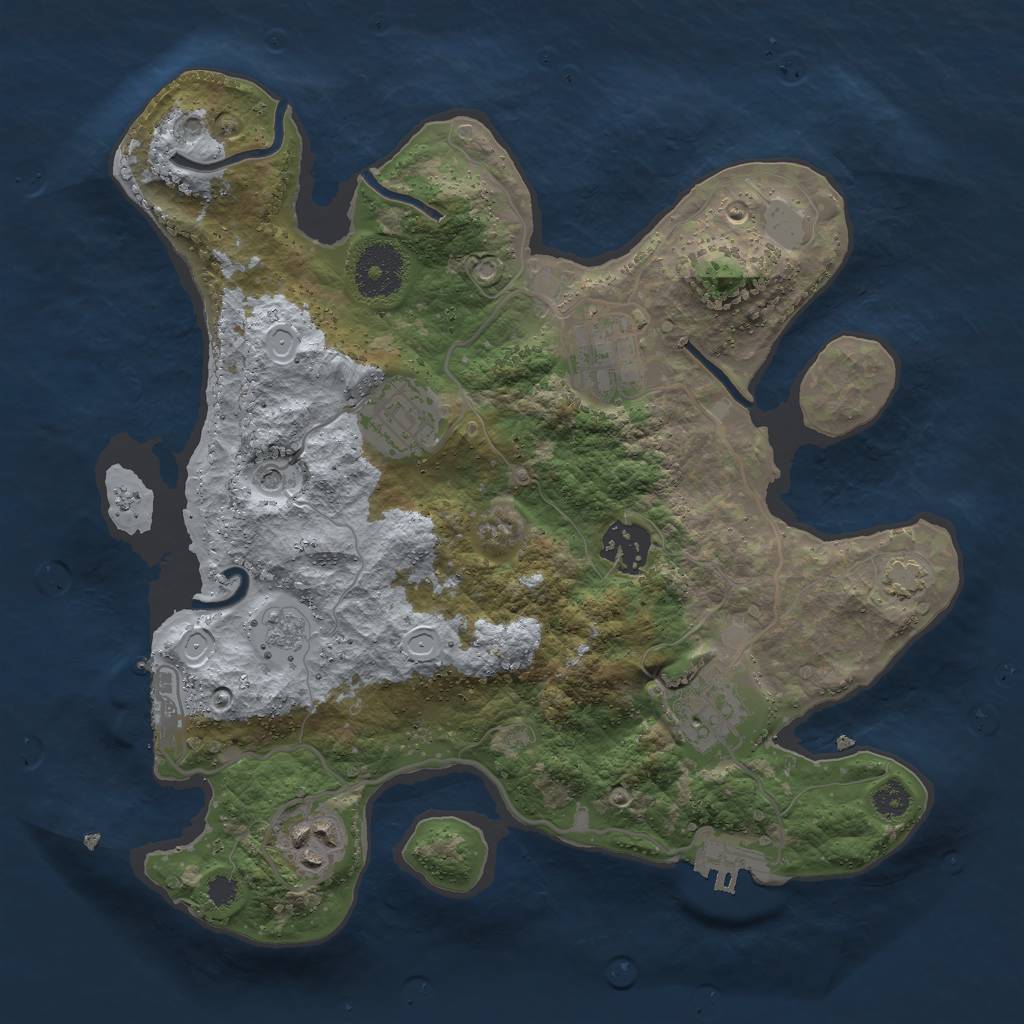 Rust Map: Procedural Map, Size: 3000, Seed: 2456134, 13 Monuments