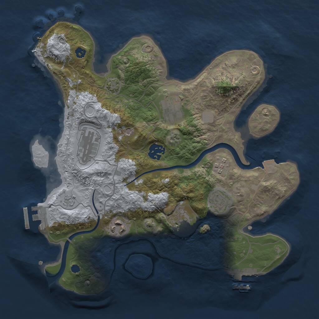 Rust Map: Procedural Map, Size: 3000, Seed: 2456134, 13 Monuments