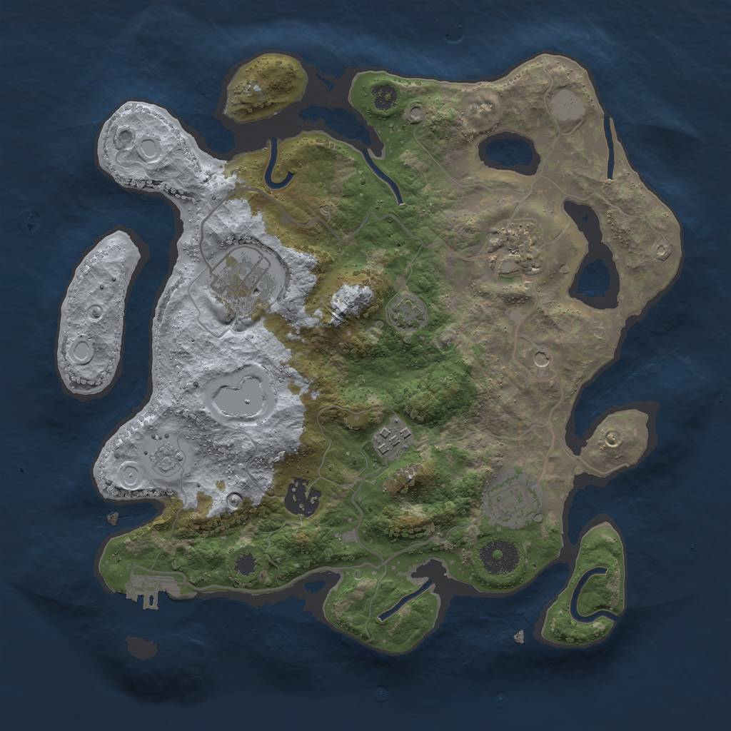 Rust Map: Procedural Map, Size: 3000, Seed: 5463297, 12 Monuments