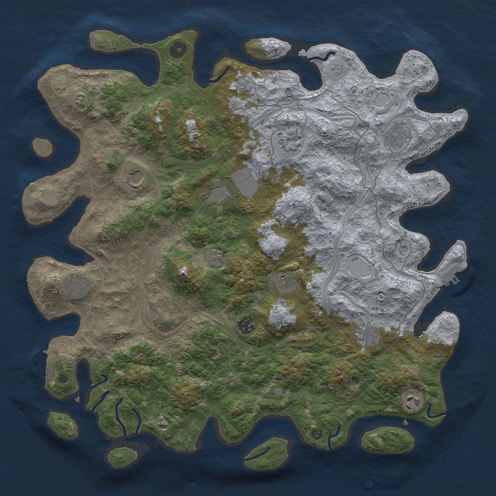 Rust Map: Procedural Map, Size: 4500, Seed: 97962883, 18 Monuments