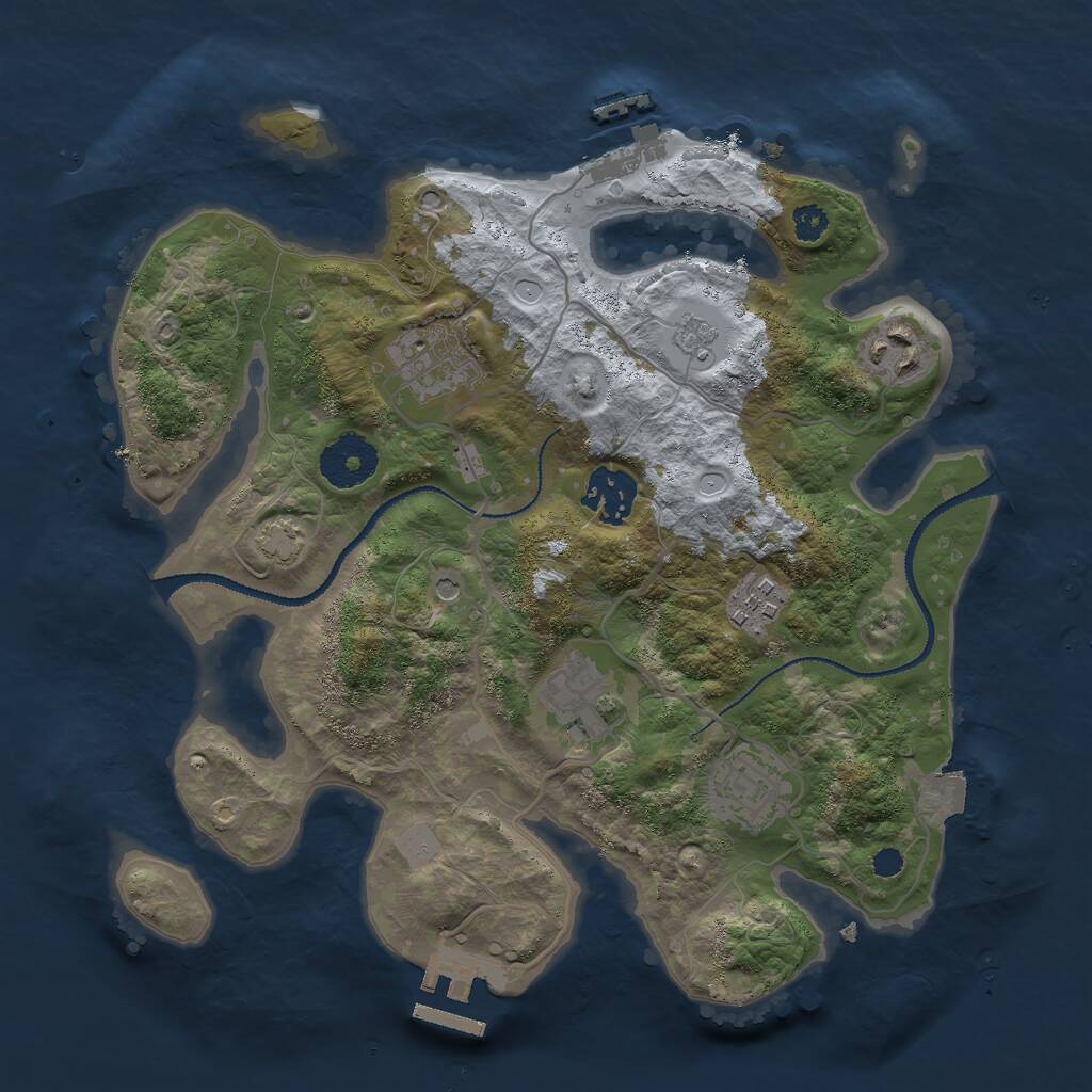 Rust Map: Procedural Map, Size: 3000, Seed: 14052023, 12 Monuments