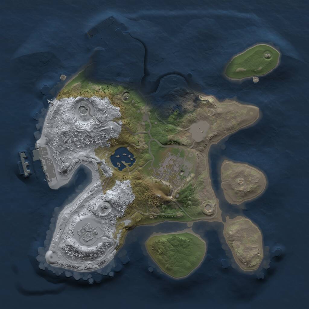 Rust Map: Procedural Map, Size: 2050, Seed: 1395837763, 7 Monuments