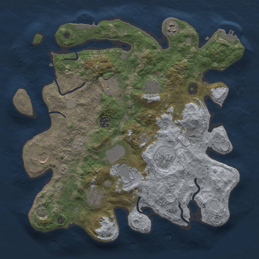 Rust Map: Procedural Map, Size: 3500, Seed: 89666323, 17 Monuments