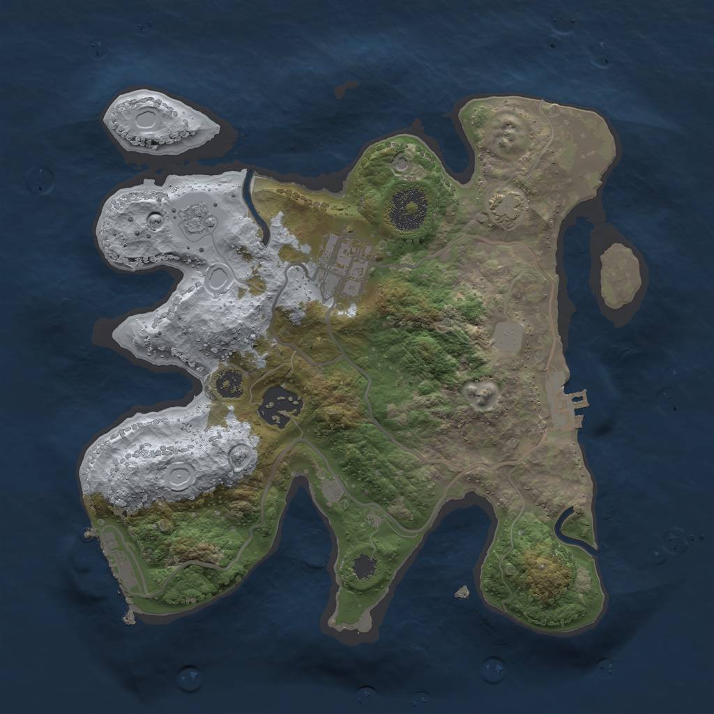 Rust Map: Procedural Map, Size: 2600, Seed: 54679843, 9 Monuments
