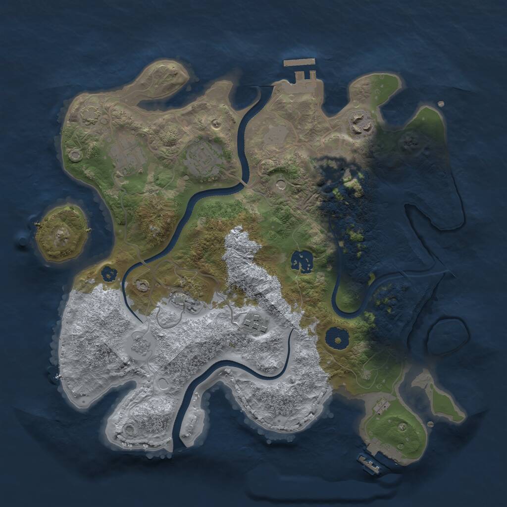 Rust Map: Procedural Map, Size: 3247, Seed: 3361, 13 Monuments