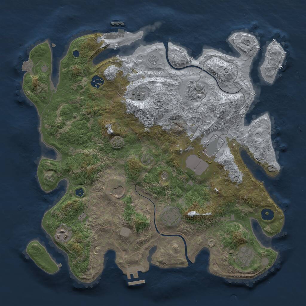 Rust Map: Procedural Map, Size: 3700, Seed: 812381755, 14 Monuments