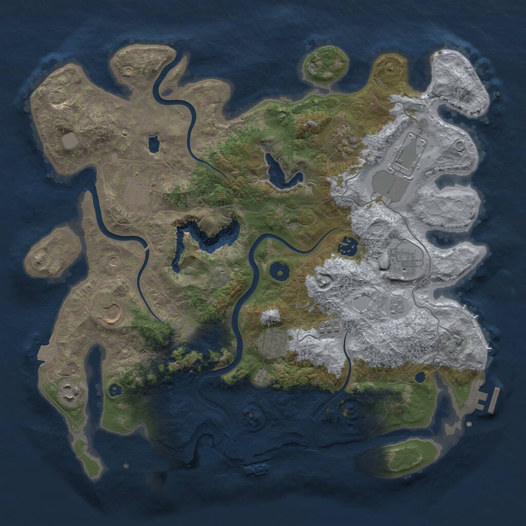 Rust Map: Procedural Map, Size: 4000, Seed: 456520386, 15 Monuments