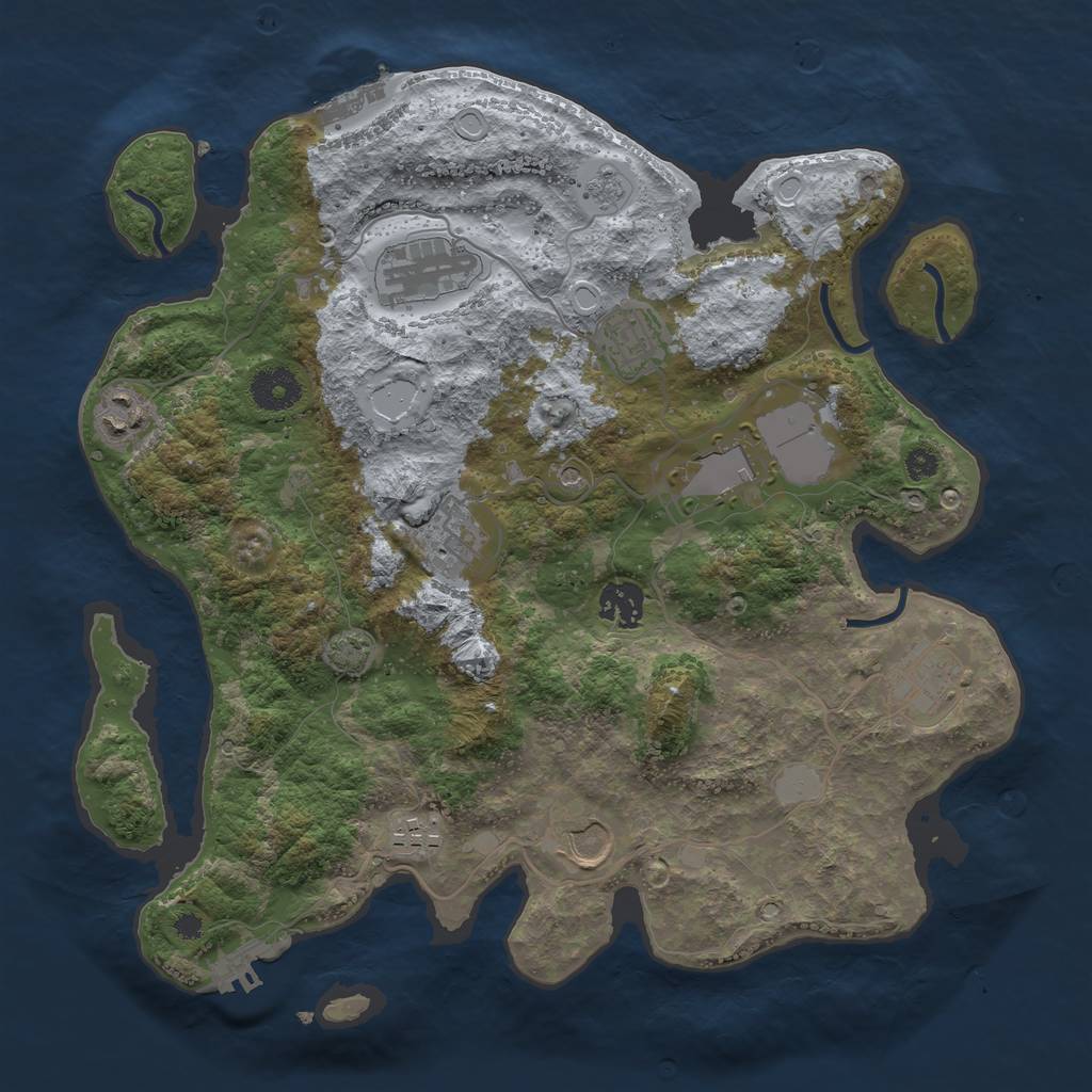 Rust Map: Procedural Map, Size: 3500, Seed: 67849472, 17 Monuments