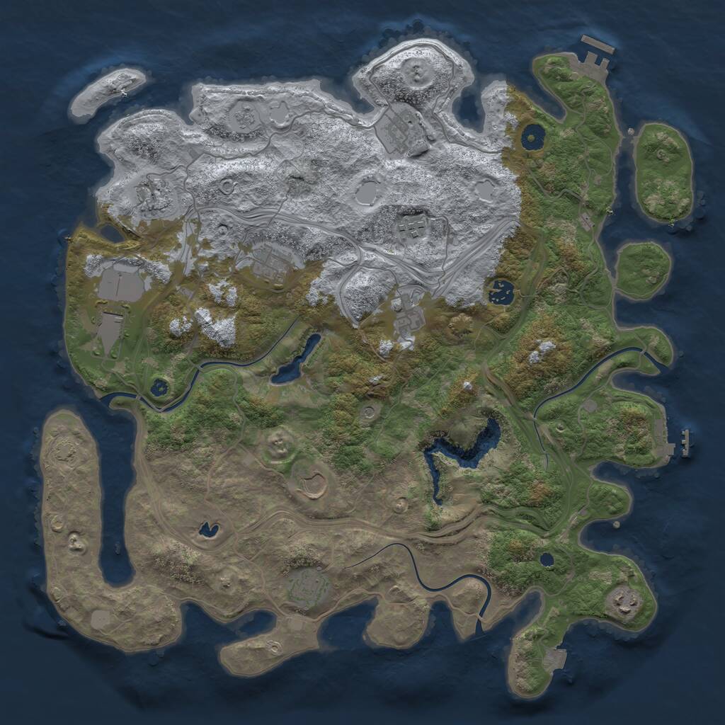 Rust Map: Procedural Map, Size: 4250, Seed: 10431428, 16 Monuments
