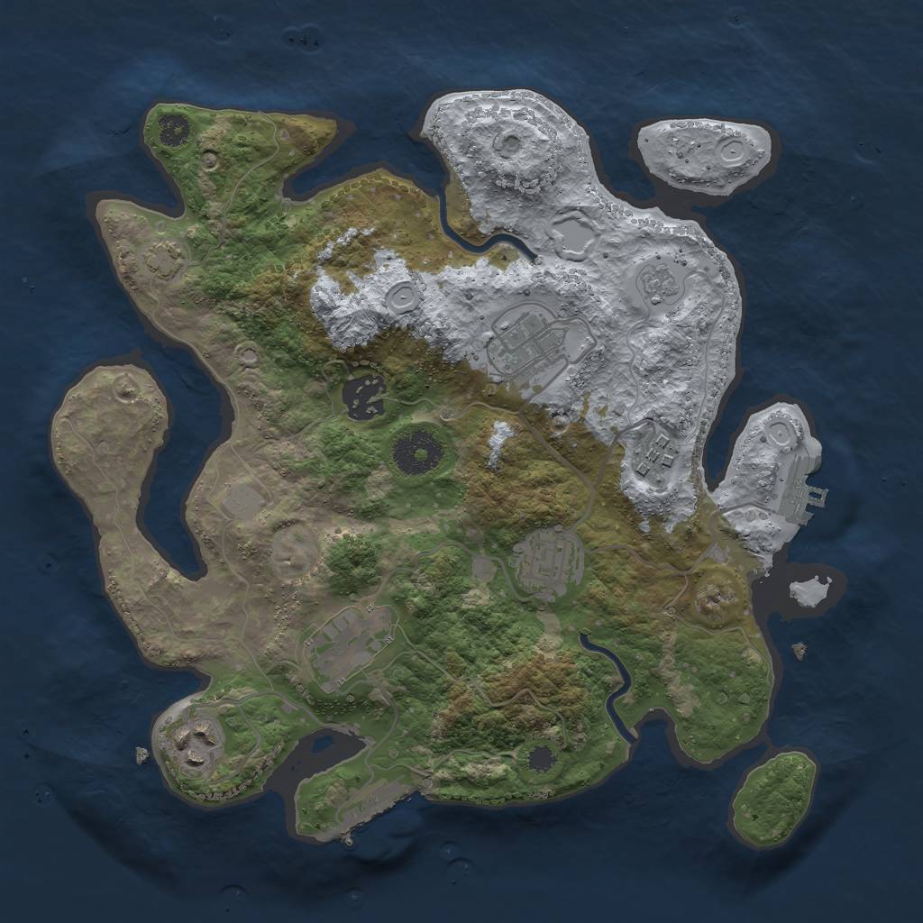 Rust Map: Procedural Map, Size: 3000, Seed: 14574, 13 Monuments