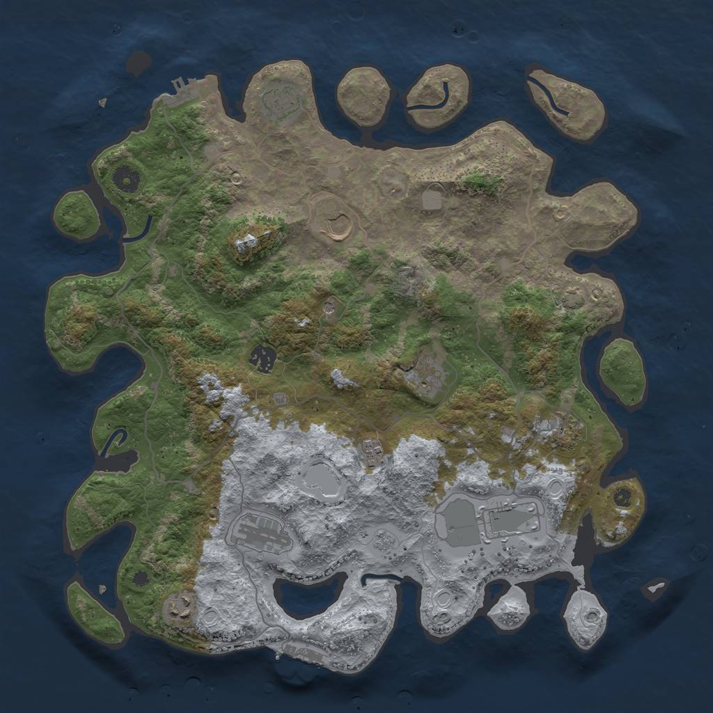 Rust Map: Procedural Map, Size: 4000, Seed: 5547896, 17 Monuments