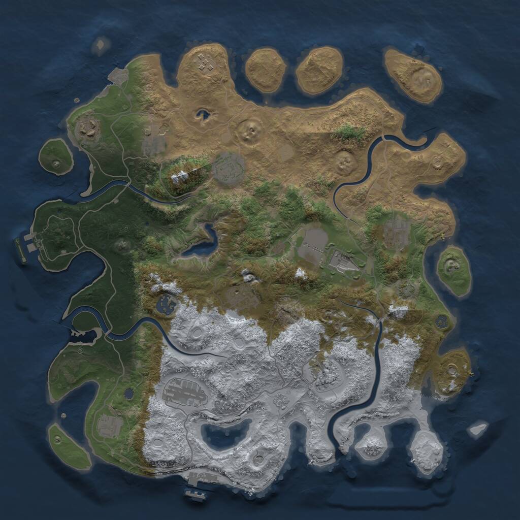 Rust Map: Procedural Map, Size: 4000, Seed: 5547896, 18 Monuments