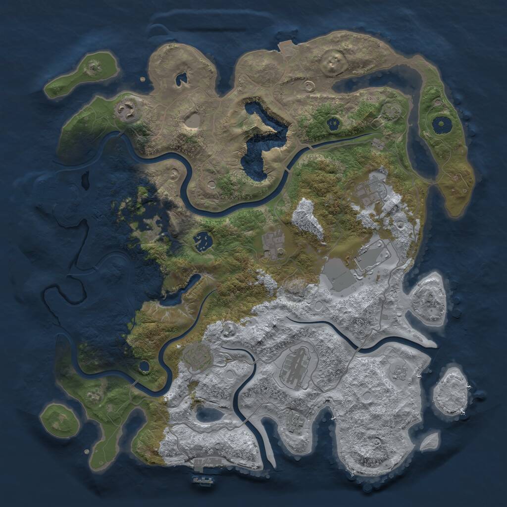 Rust Map: Procedural Map, Size: 4000, Seed: 583764, 15 Monuments