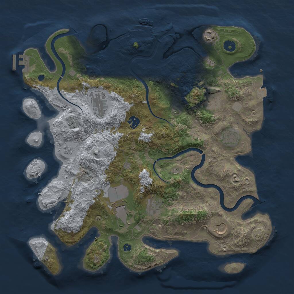 Rust Map: Procedural Map, Size: 3750, Seed: 527050221, 15 Monuments