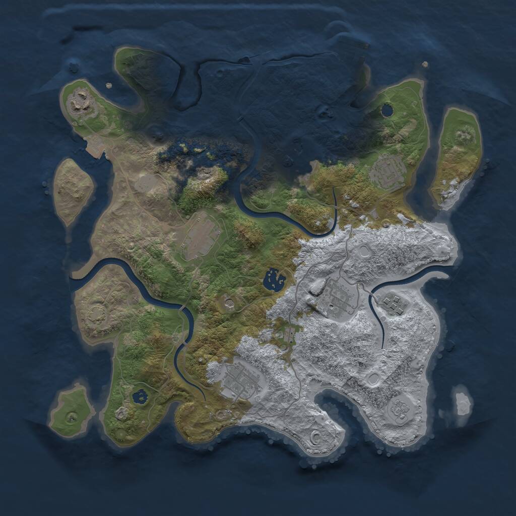 Rust Map: Procedural Map, Size: 3480, Seed: 512679, 13 Monuments