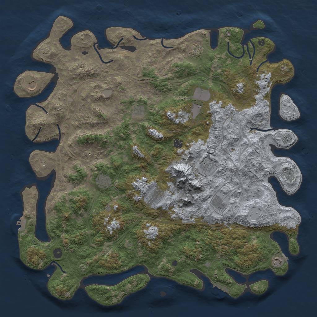 Rust Map: Procedural Map, Size: 5000, Seed: 314266595, 19 Monuments