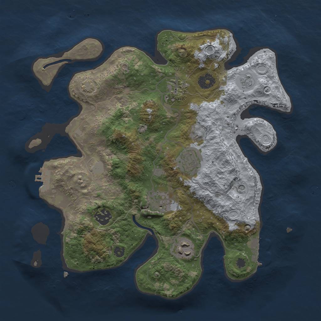 Rust Map: Procedural Map, Size: 3000, Seed: 1697412887, 13 Monuments