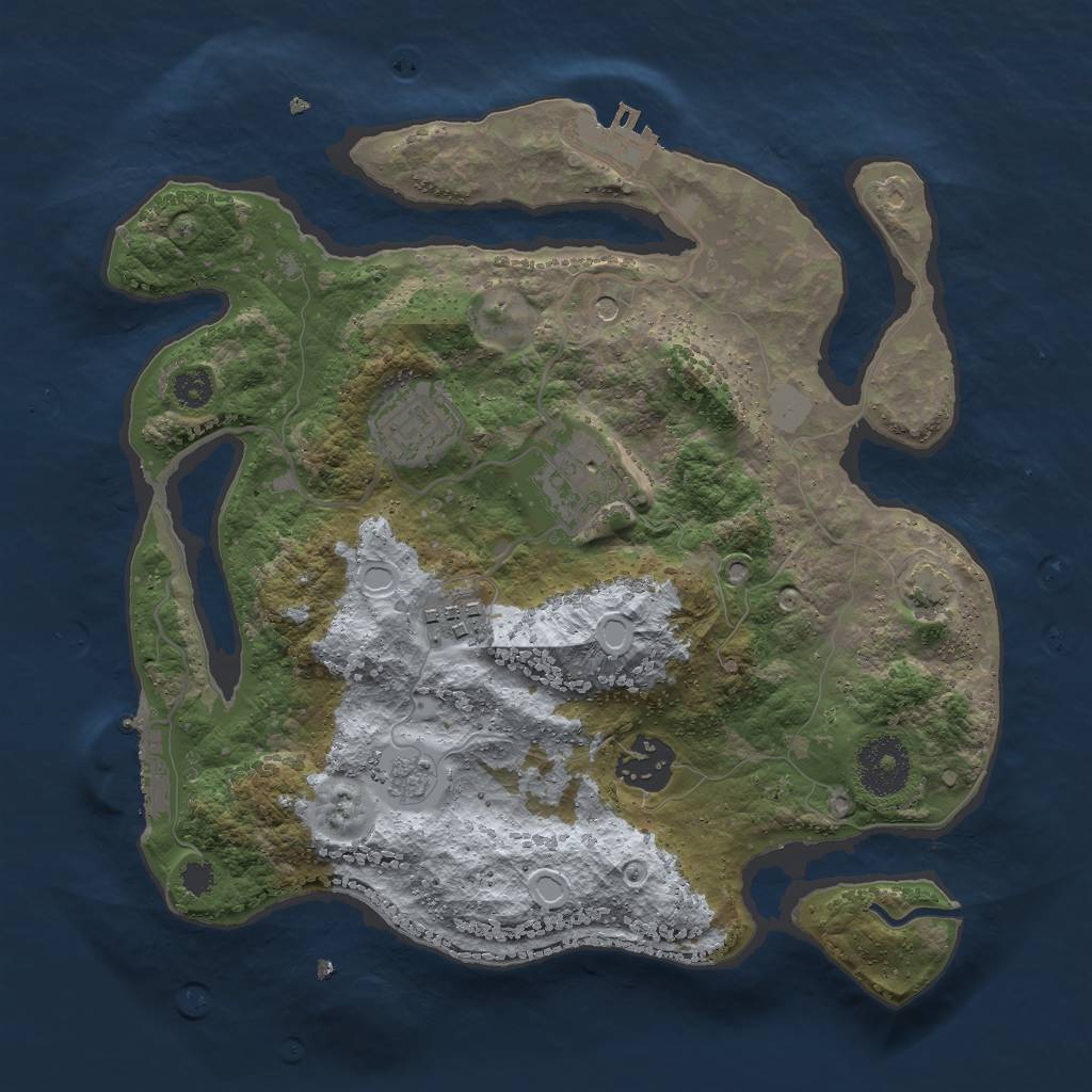 Rust Map: Procedural Map, Size: 2900, Seed: 1050567541, 12 Monuments