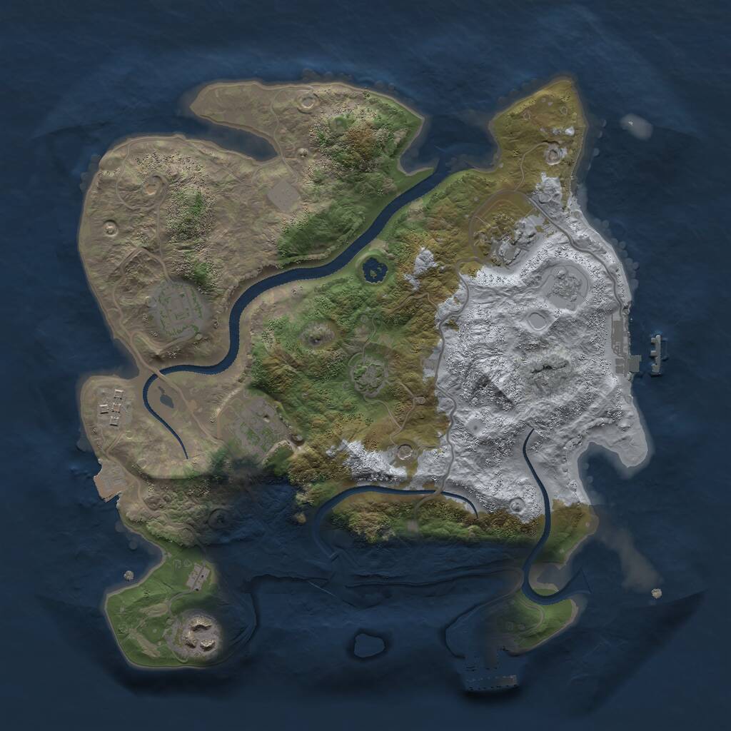 Rust Map: Procedural Map, Size: 3000, Seed: 9875644, 11 Monuments