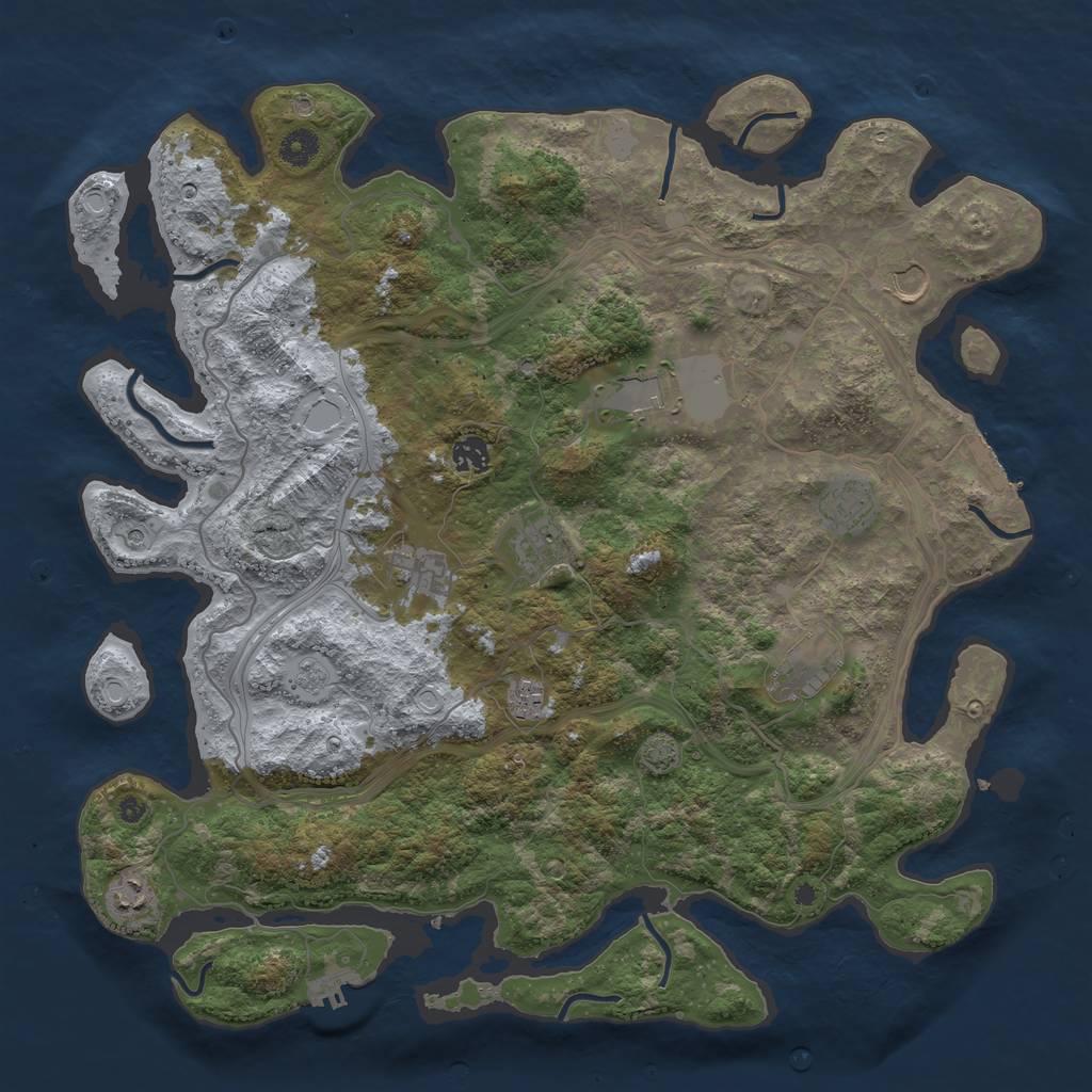 Rust Map: Procedural Map, Size: 4300, Seed: 12651959, 17 Monuments