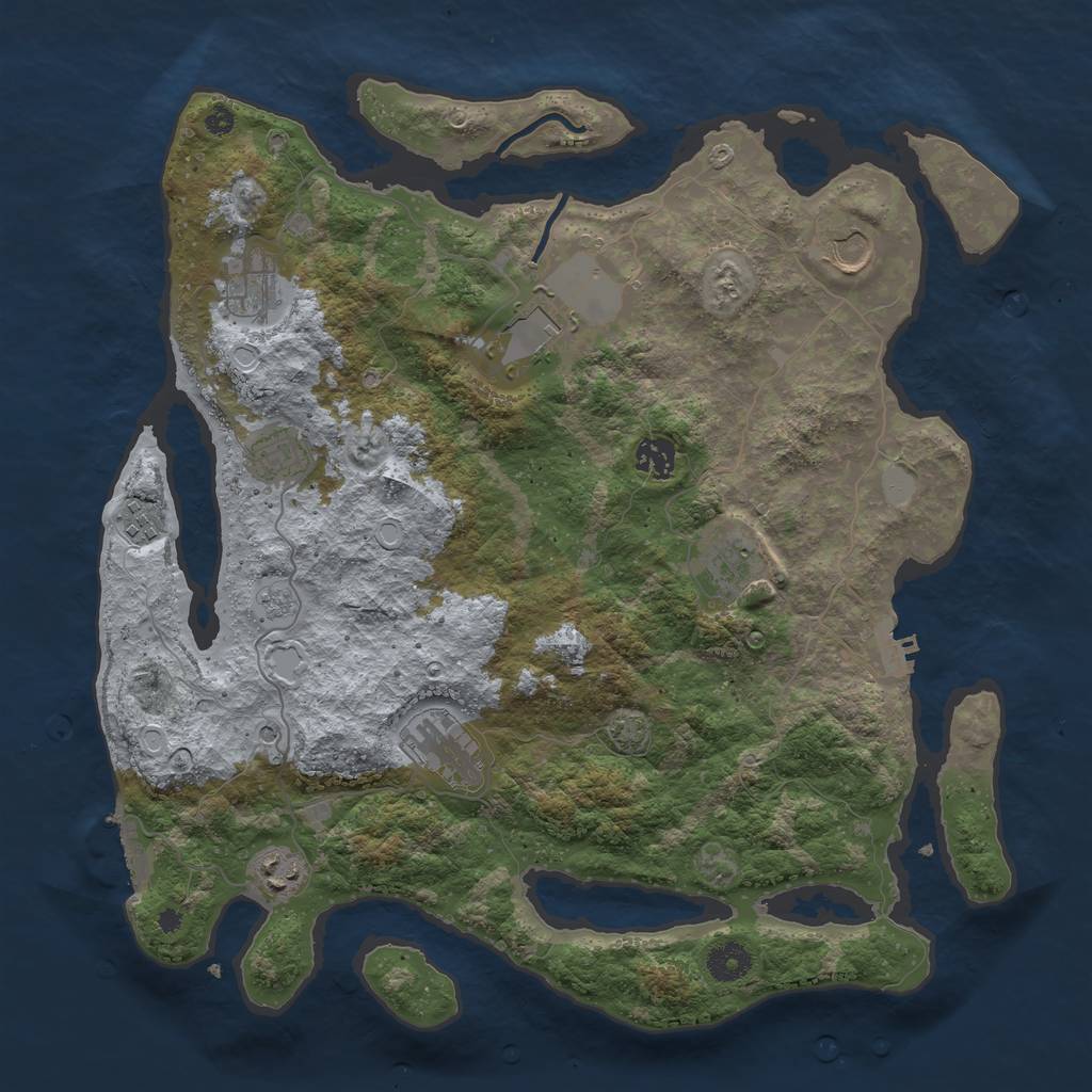 Rust Map: Procedural Map, Size: 3900, Seed: 73710, 17 Monuments