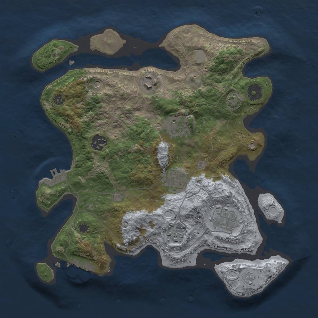 Rust Map: Procedural Map, Size: 3000, Seed: 20805, 14 Monuments