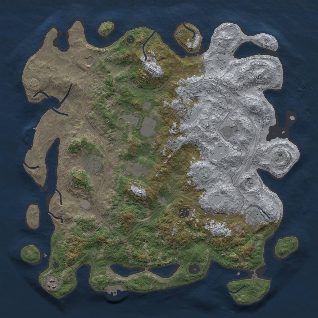 Rust Map: Procedural Map, Size: 4400, Seed: 64455318, 18 Monuments