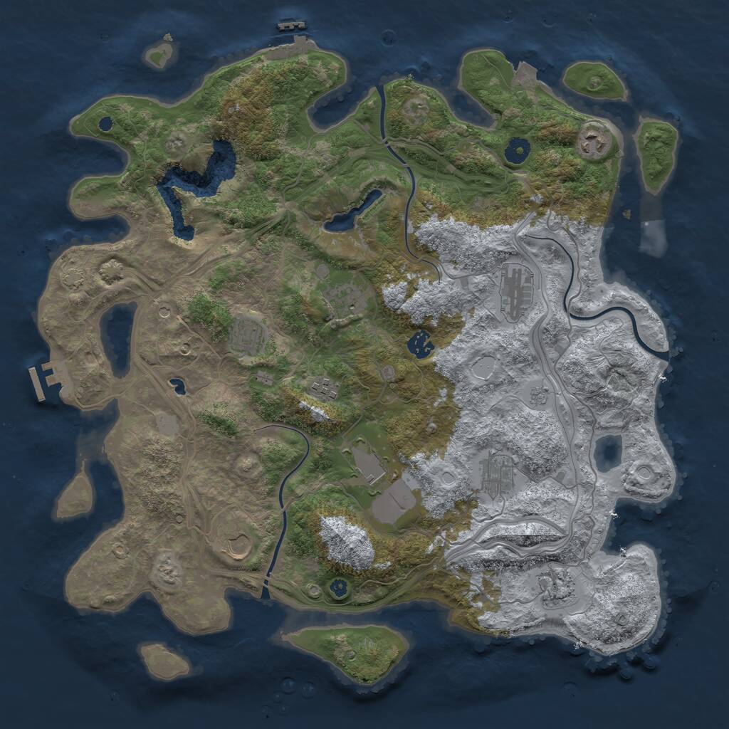 Rust Map: Procedural Map, Size: 4250, Seed: 217369420, 16 Monuments