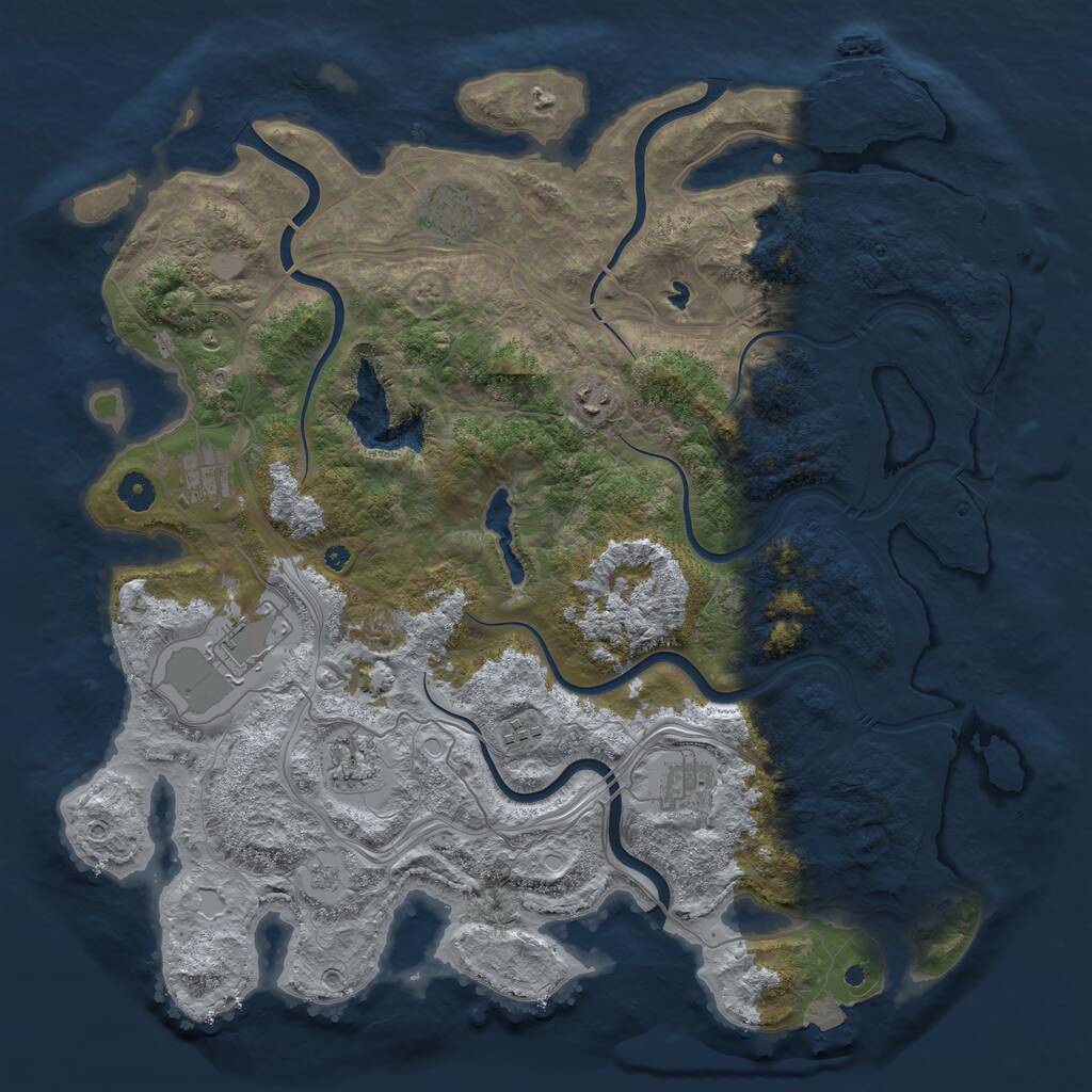 Rust Map: Procedural Map, Size: 4400, Seed: 7, 13 Monuments