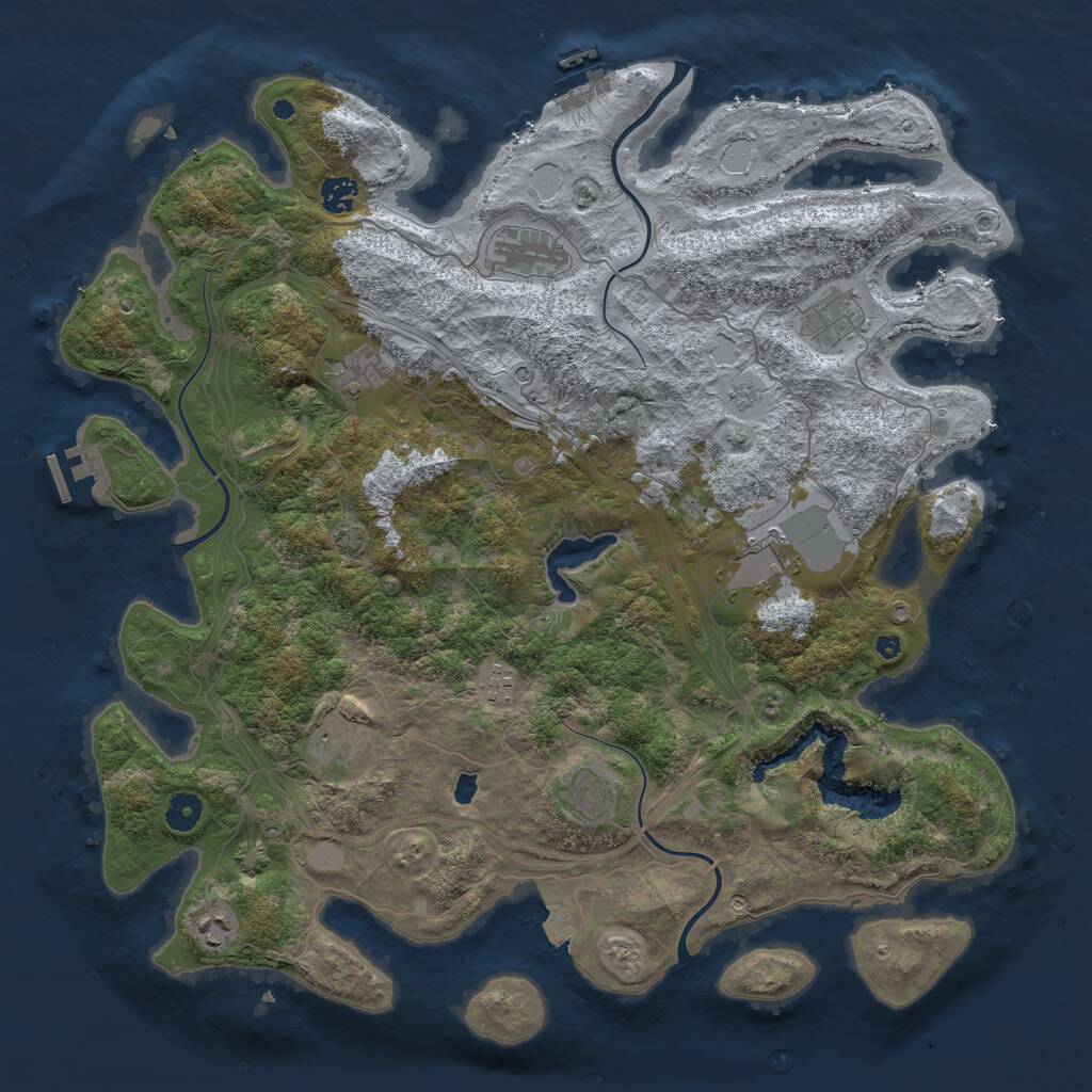 Rust Map: Procedural Map, Size: 4400, Seed: 23384278, 15 Monuments