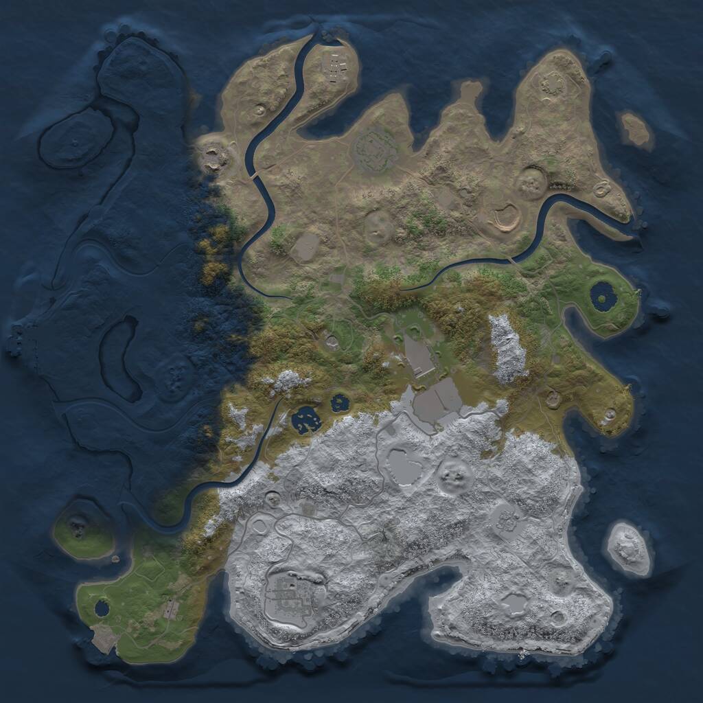 Rust Map: Procedural Map, Size: 3800, Seed: 22635612, 12 Monuments