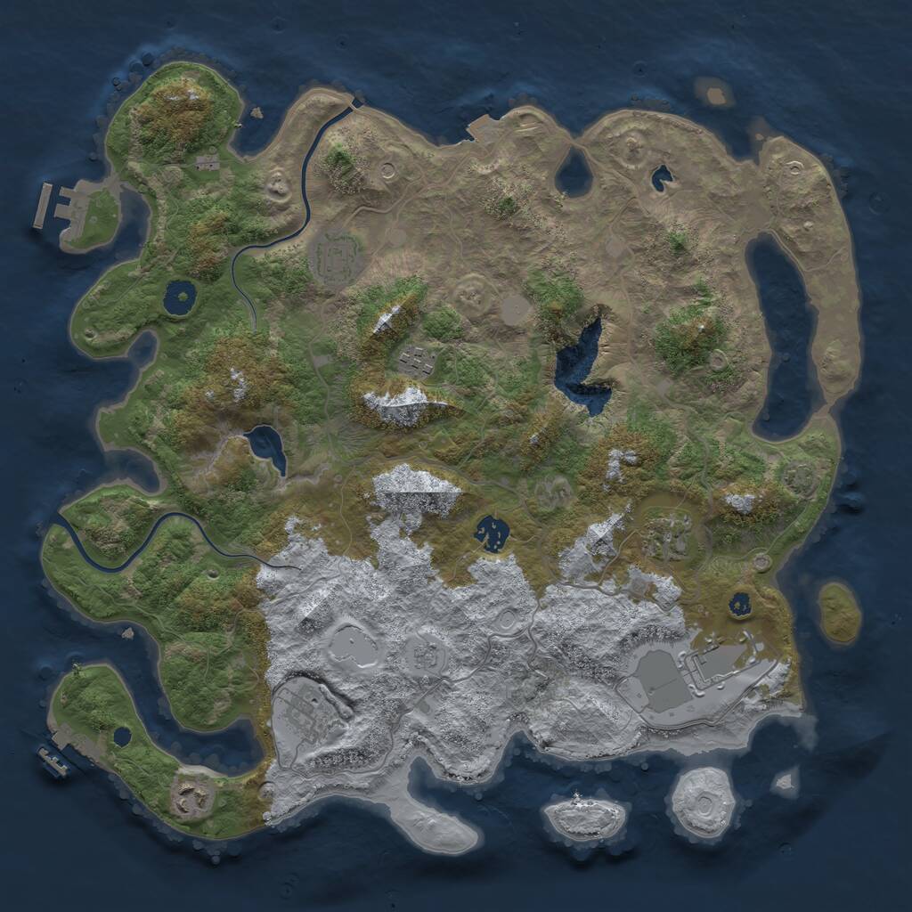 Rust Map: Procedural Map, Size: 4000, Seed: 65967519, 13 Monuments