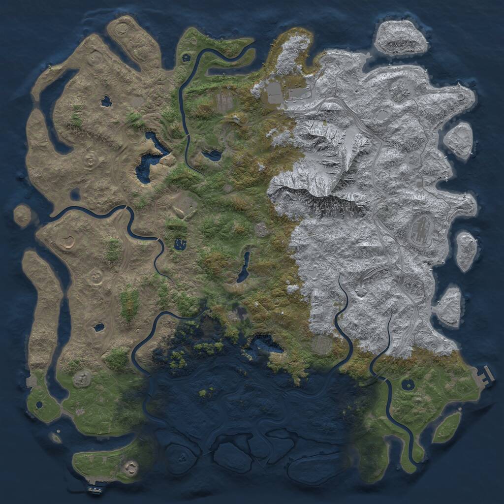 Rust Map: Procedural Map, Size: 6000, Seed: 79319700, 17 Monuments