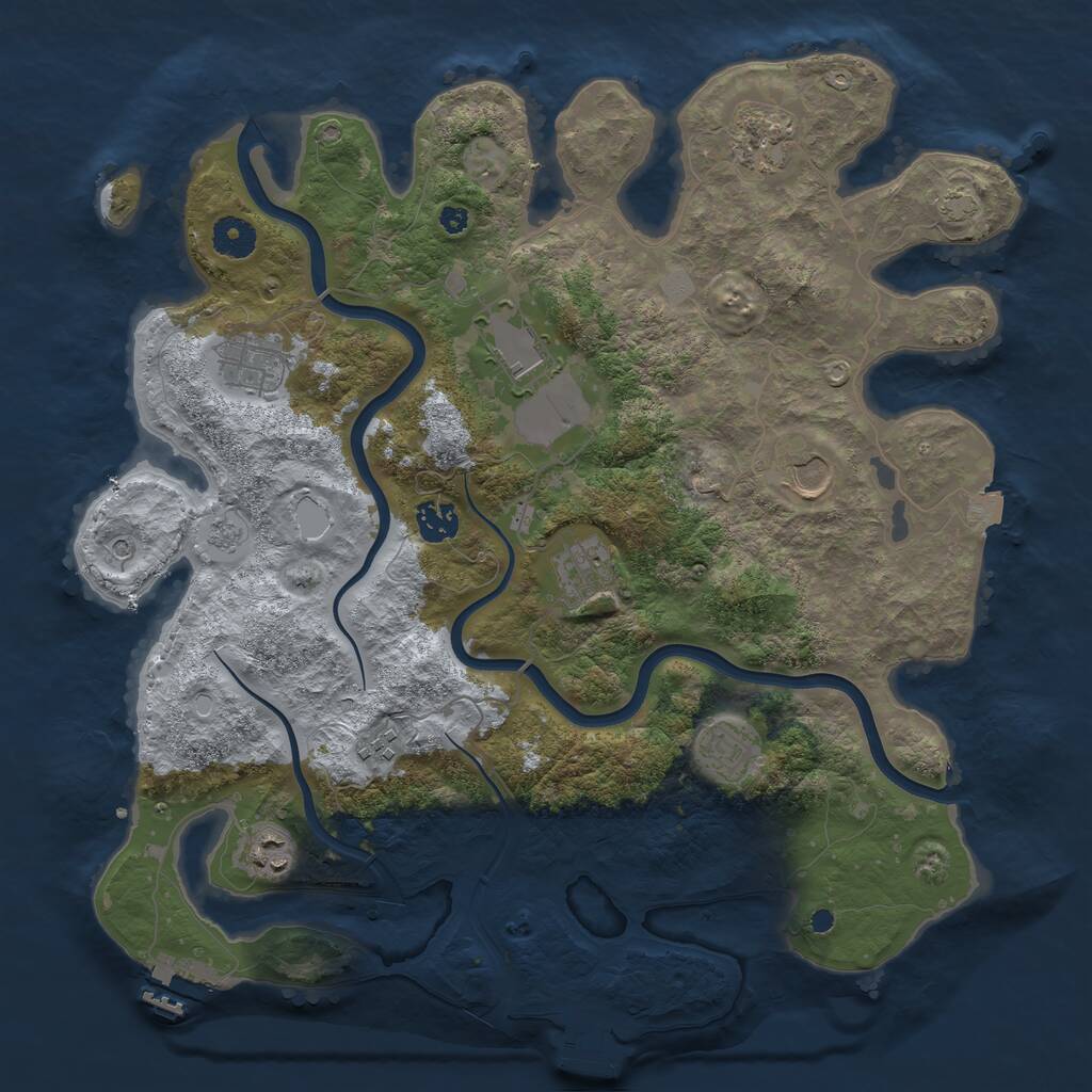 Rust Map: Procedural Map, Size: 3850, Seed: 77270221, 15 Monuments