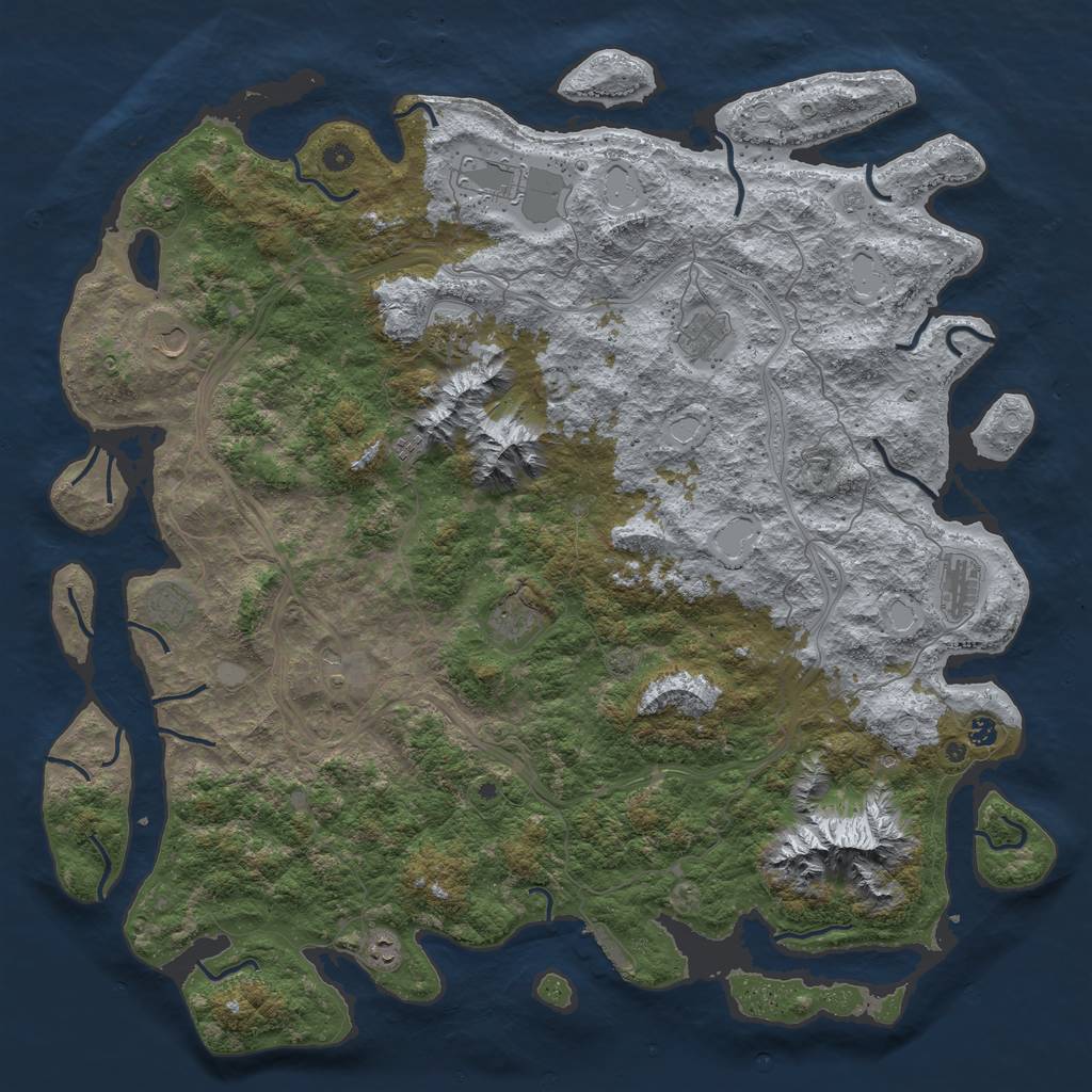 Rust Map: Procedural Map, Size: 5500, Seed: 3118125, 18 Monuments