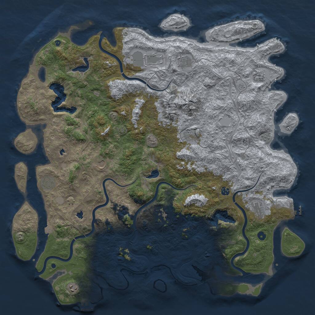 Rust Map: Procedural Map, Size: 5500, Seed: 3118125, 17 Monuments