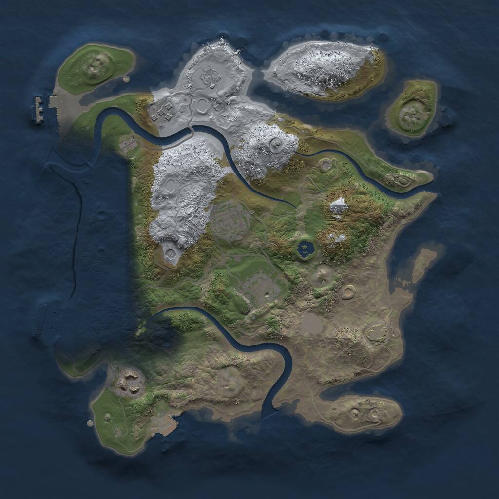 Rust Map: Procedural Map, Size: 3000, Seed: 24035, 10 Monuments