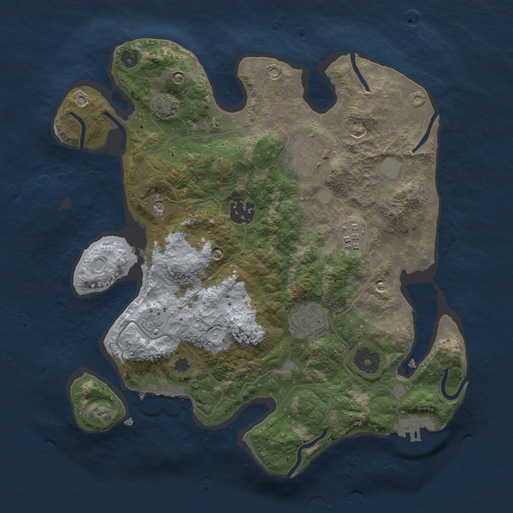 Rust Map: Procedural Map, Size: 3000, Seed: 4808, 12 Monuments