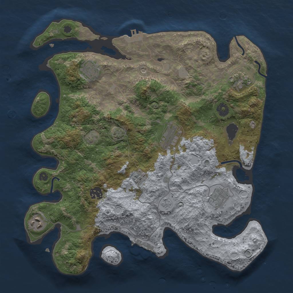 Rust Map: Procedural Map, Size: 3400, Seed: 58642869, 15 Monuments